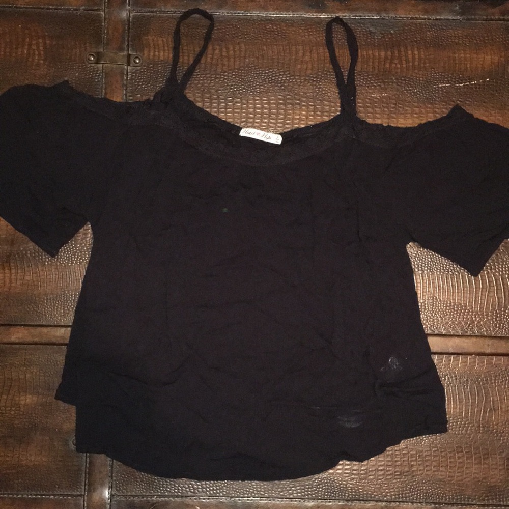 Black cold shoulder blouse